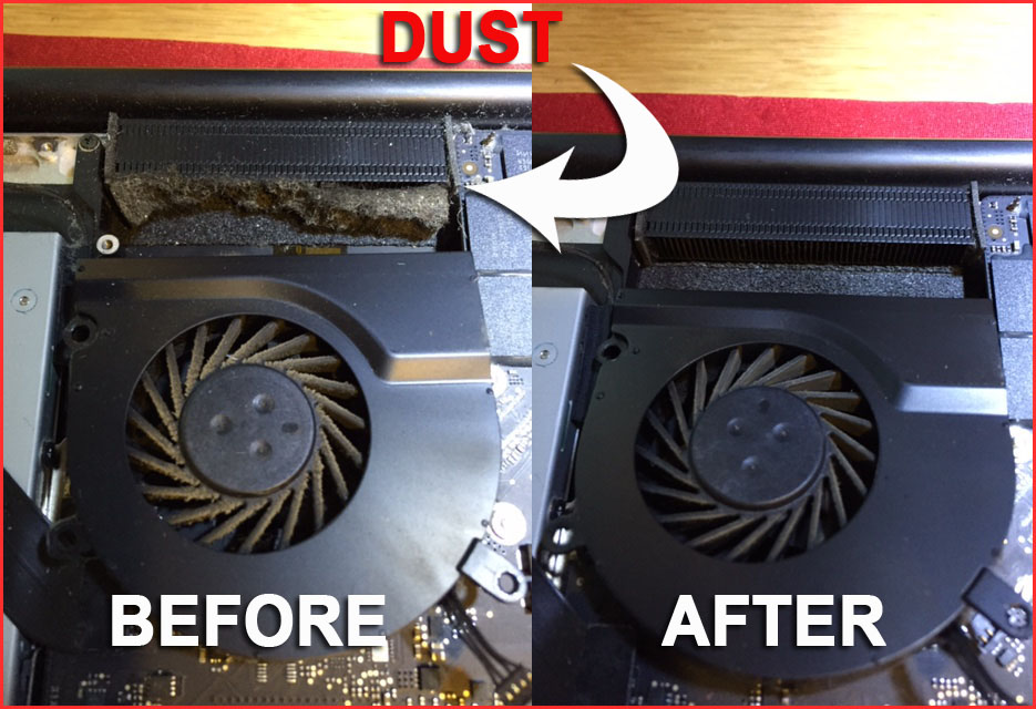 Laptop fans dirty overheating repair